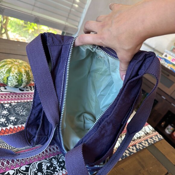 Kipling Purple Nylon Felix Zip Top Shoulder Bag, Preowned - Picture 9 of 12